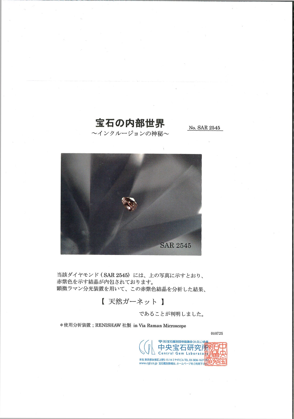 婚約指輪 希少なガーネット内包ダイヤモンドを使用したエンゲージリング E2X28h-0.322ct,G,SI2,VG