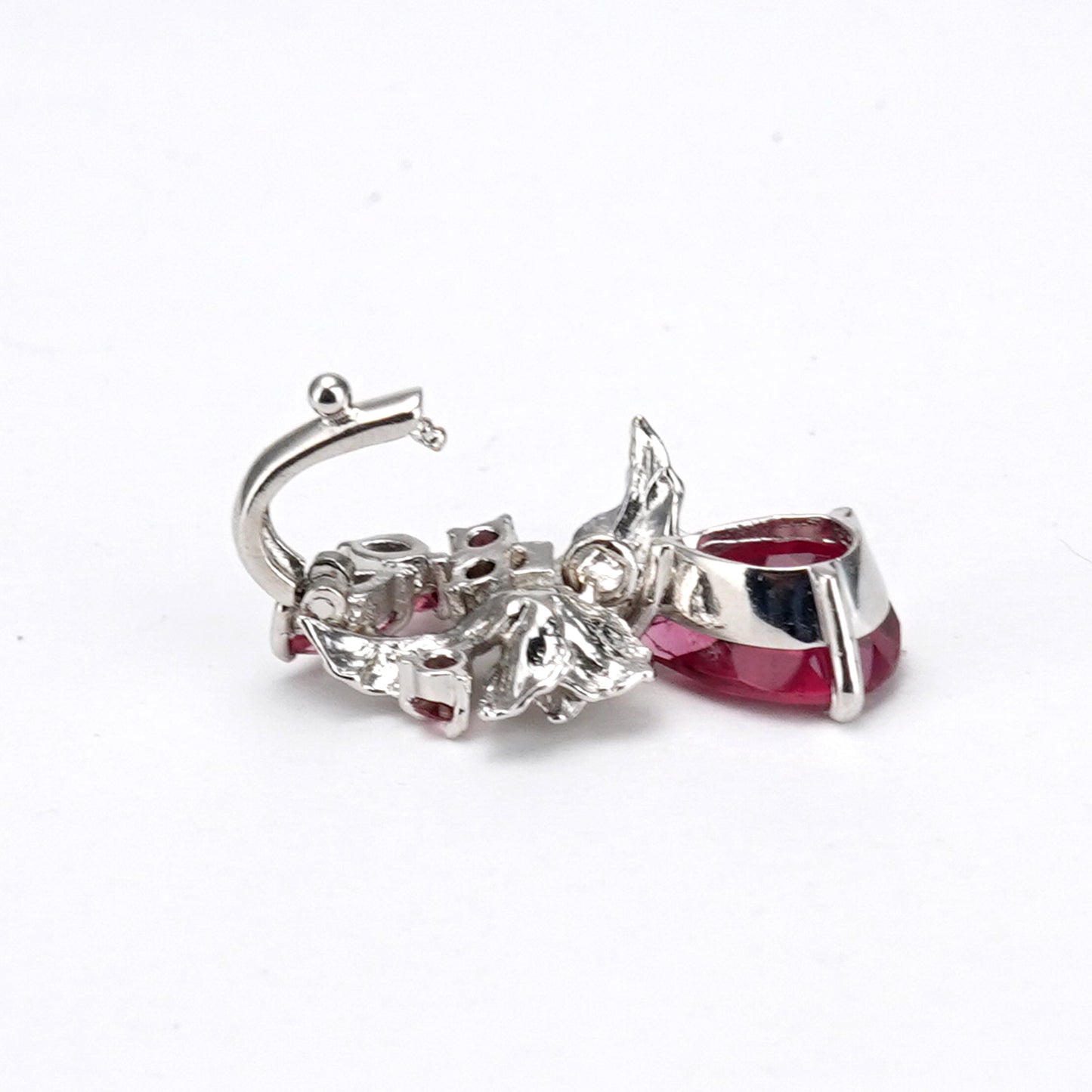 ルベライト(レッドトルマリン)ペンダントトップ PN-PTo-K18WG-ペアシェープ1.52ct