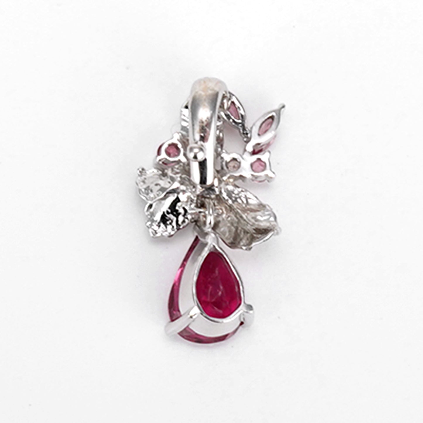 ルベライト(レッドトルマリン)ペンダントトップ PN-PTo-K18WG-ペアシェープ1.52ct
