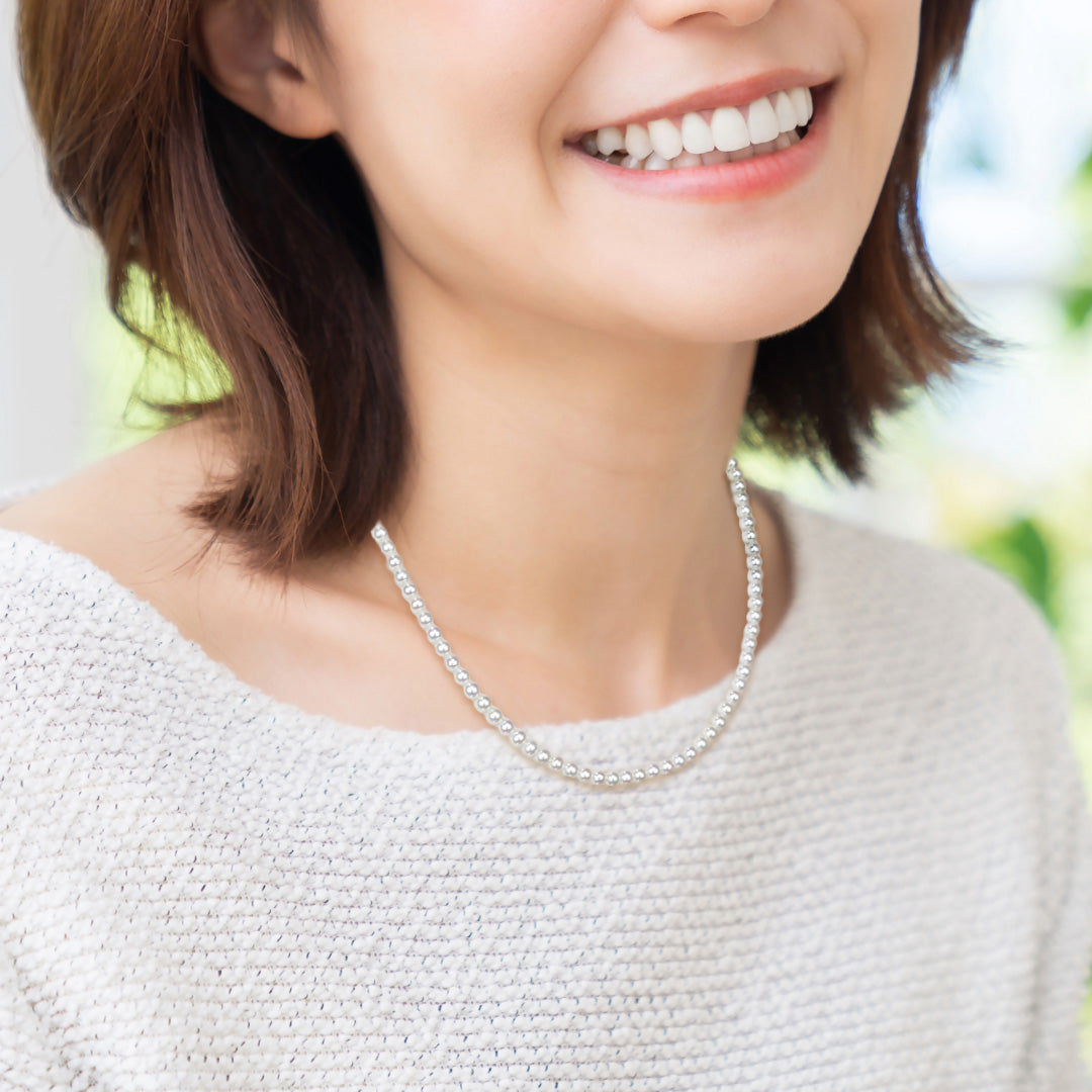 【特別価格】高品質有核淡水真珠ネックレス4.0〜4.5mm NPTa4.0