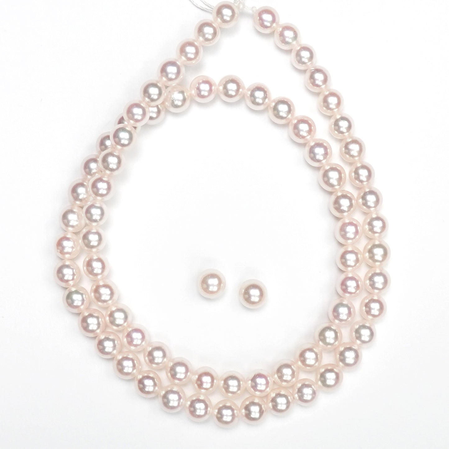 パールネックレス+ピアス(イヤリング)セット ピンク系の非常に照りの良いアコヤ真珠5.5~6.0mm 小粒でフォーマルはもちろん普段使いもしやすいネックレス PeANE5.5-6.0-OK22122603B