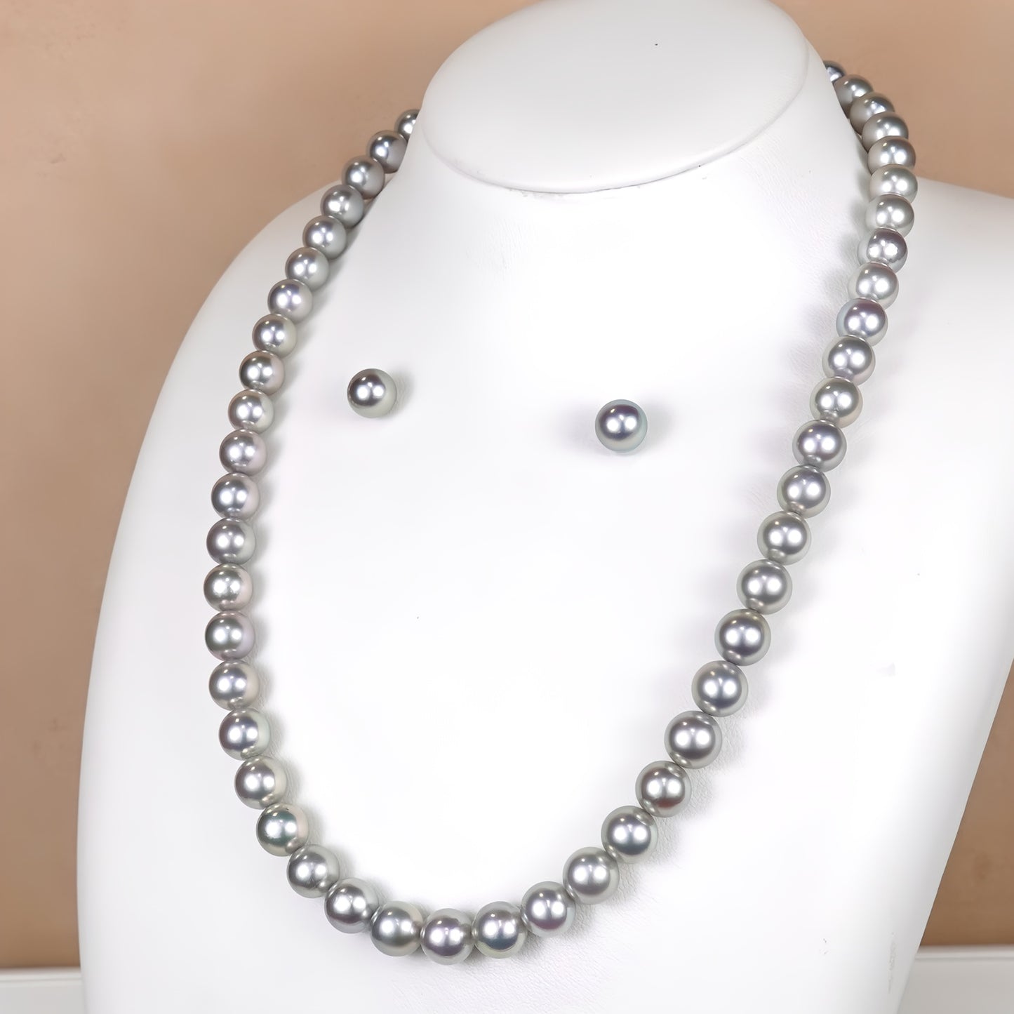 【パールフェア価格】コバルトパールネックレス(ブルーグレー)7.5〜8.0mm 非常に光沢の良い真珠-PNC75-SE03052802