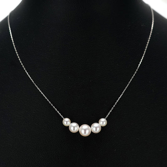 パールグラデーションペンダント シルバーピンク系のキレイな真珠を使用 PNP5pG4~6-Pt850