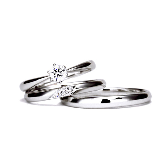 高品質プラチナリングセット 人気のシンプルデザイン Bs1007OD207980-0.20ct,F,VS2,3EX,HC