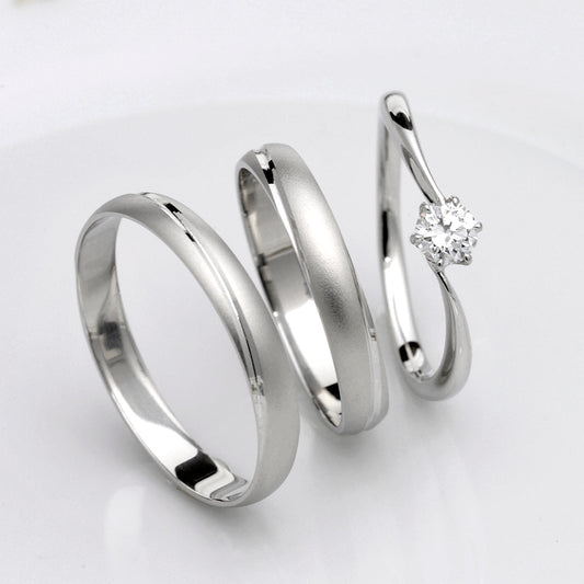 【Truelove】 ブライダルリングセット お手頃価格のプラチナリング BsJTR22P273-0.18ct,G,SI2,G