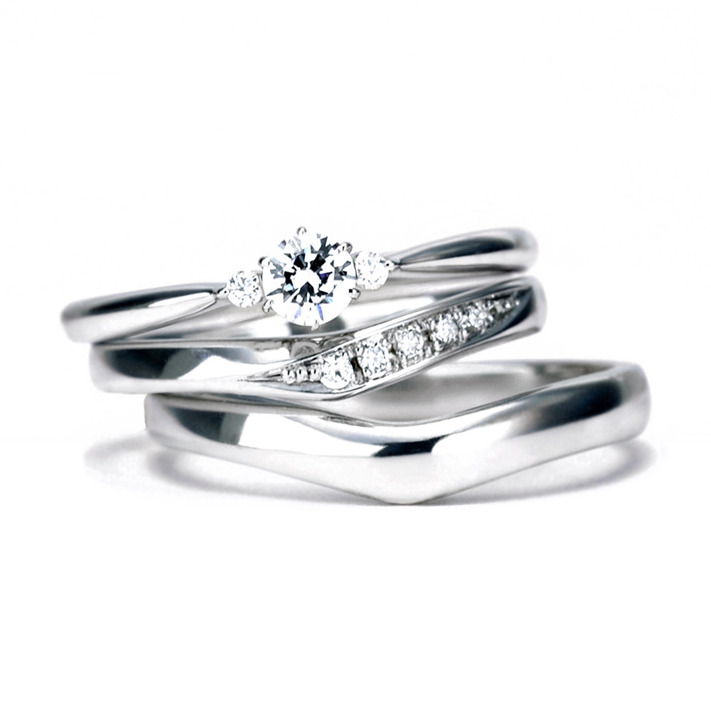高品質セットリング シンプルで人気のデザイン メレダイヤも全てH&Cカット BsNJ116h-NJ15LDhM-0.20ct,D,VVS1,3EX,HC-Pt