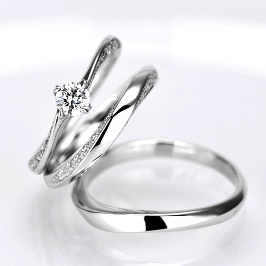 キュートなハート形の爪と高級感のあるメレダイヤの配列が人気 BsS1MK-TRM073-074-0.20ct,D,VS1,3EX,HC