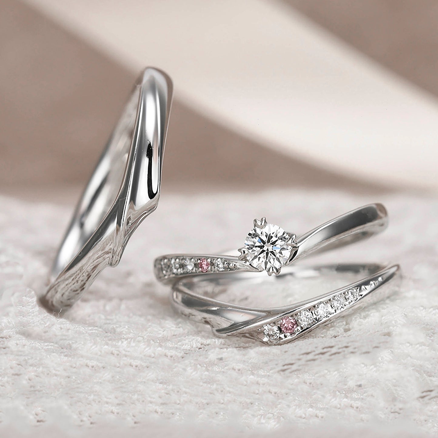 【シリーズ最高峰】 ピンクダイヤとH&Cダイヤ 3点セット BsS101ph0.30ct,D,IF,3EX,HC【GIA+中央宝研ダブル鑑定書付】