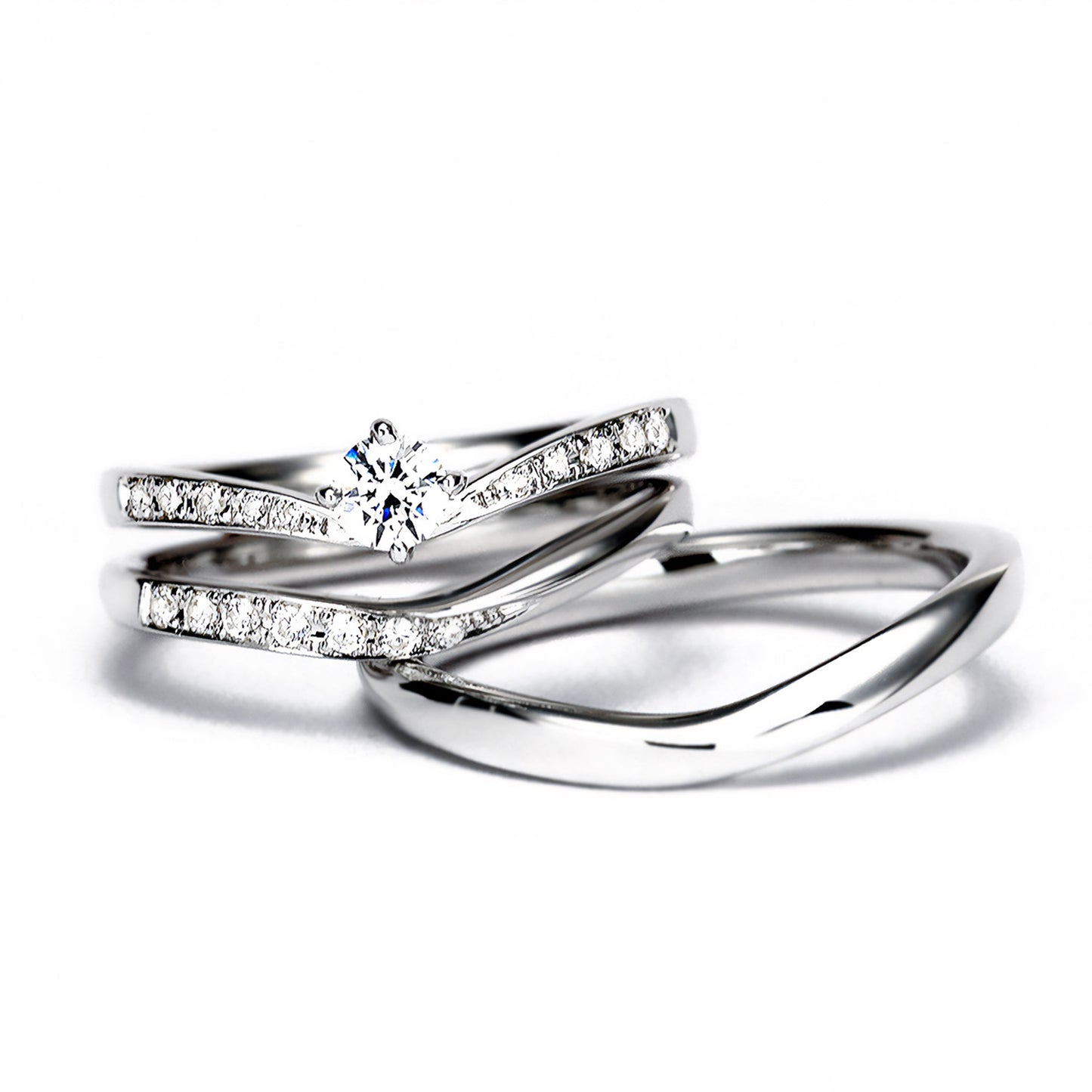 ブライダルリングセット HarmonyPremium-6 婚約指輪・結婚指輪共に高純度のハードプラチナを使用 BsTrM6-0.20,D,VS1,3EX,HC