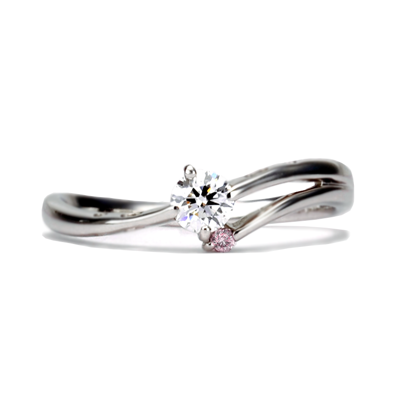 婚約指輪 上質なピンクダイヤとハートの透かし模様がアクセントのエンゲージリング E2082p-0.20ct,D,VS2,3EX,HC-Pt950H
