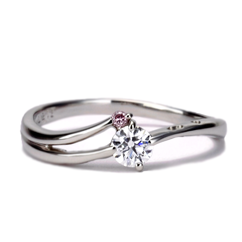 【Karen】 ピンクサファイアとハートの透かし模様がかわいいプラチナリング E2082ps-0.20ct