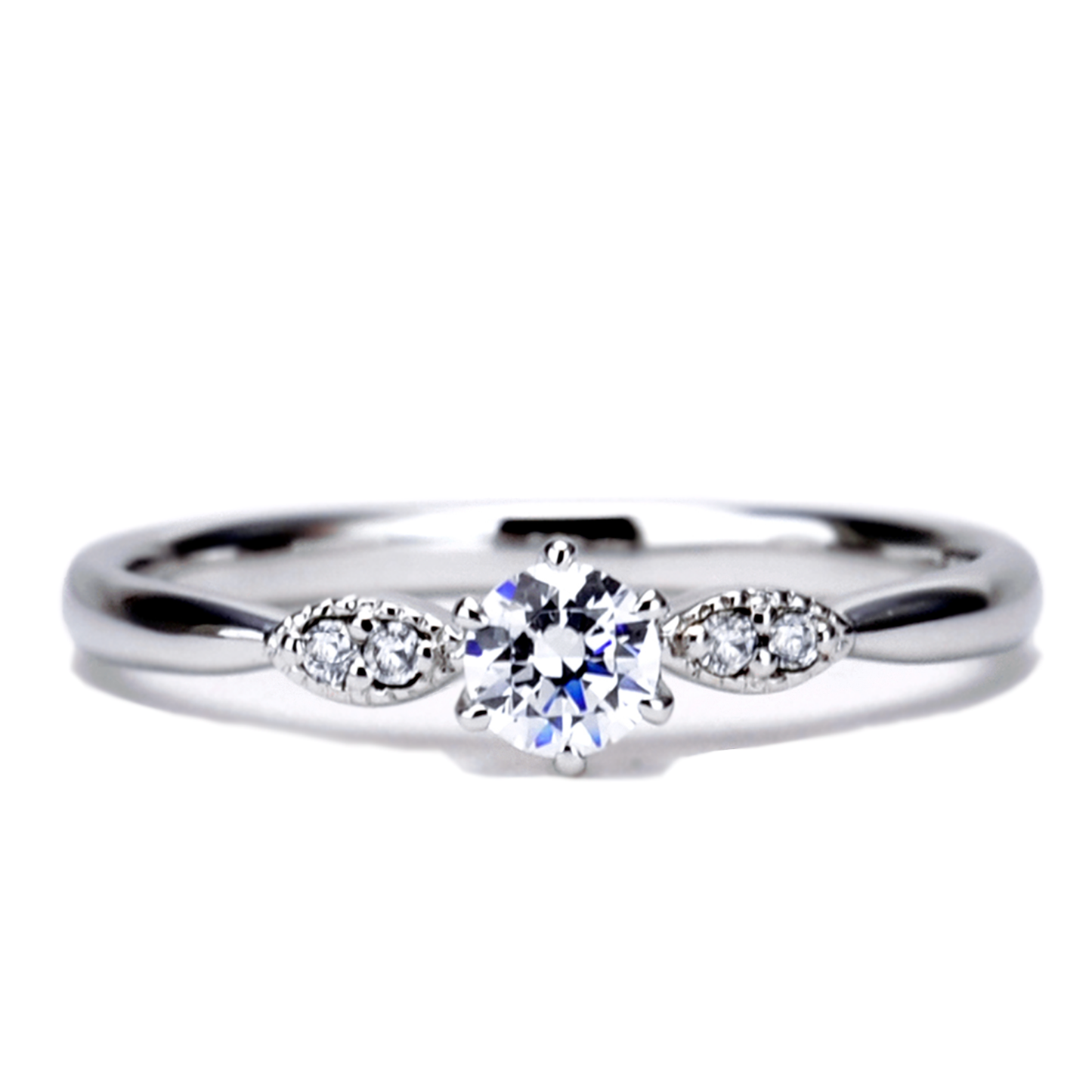 個性的ながら主張しすぎないデザインのプラチナ製セットリング BsJTEm02-206970-0.20ct,F