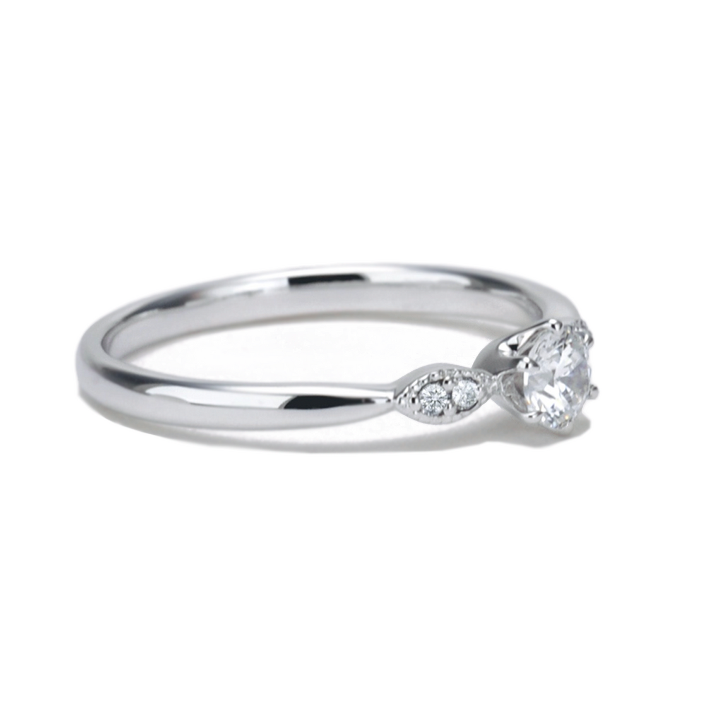 個性的ながら主張しすぎないデザインのプラチナ製セットリング BsJTEm02-206970-0.20ct,F