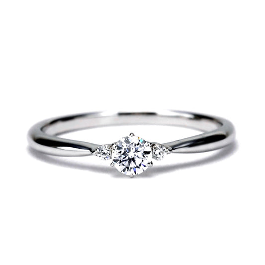 婚約指輪 人気のシンプルデザイン メレダイヤモンドもH&Cカットを使用した高品質エンゲージリング ENJ116h-0.20,D,VVS1,3EX,HC~Pt950H