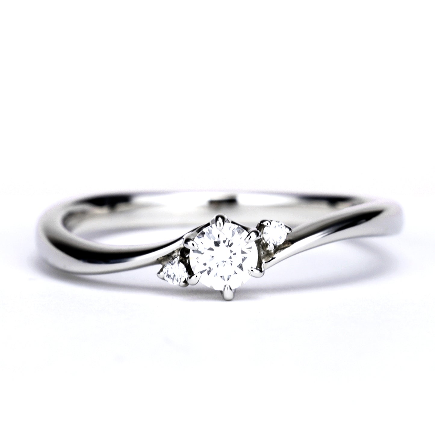 プラチナ製婚約指輪 人気デザインのリーズナブルなエンゲージリング ER282-0.20ct,F