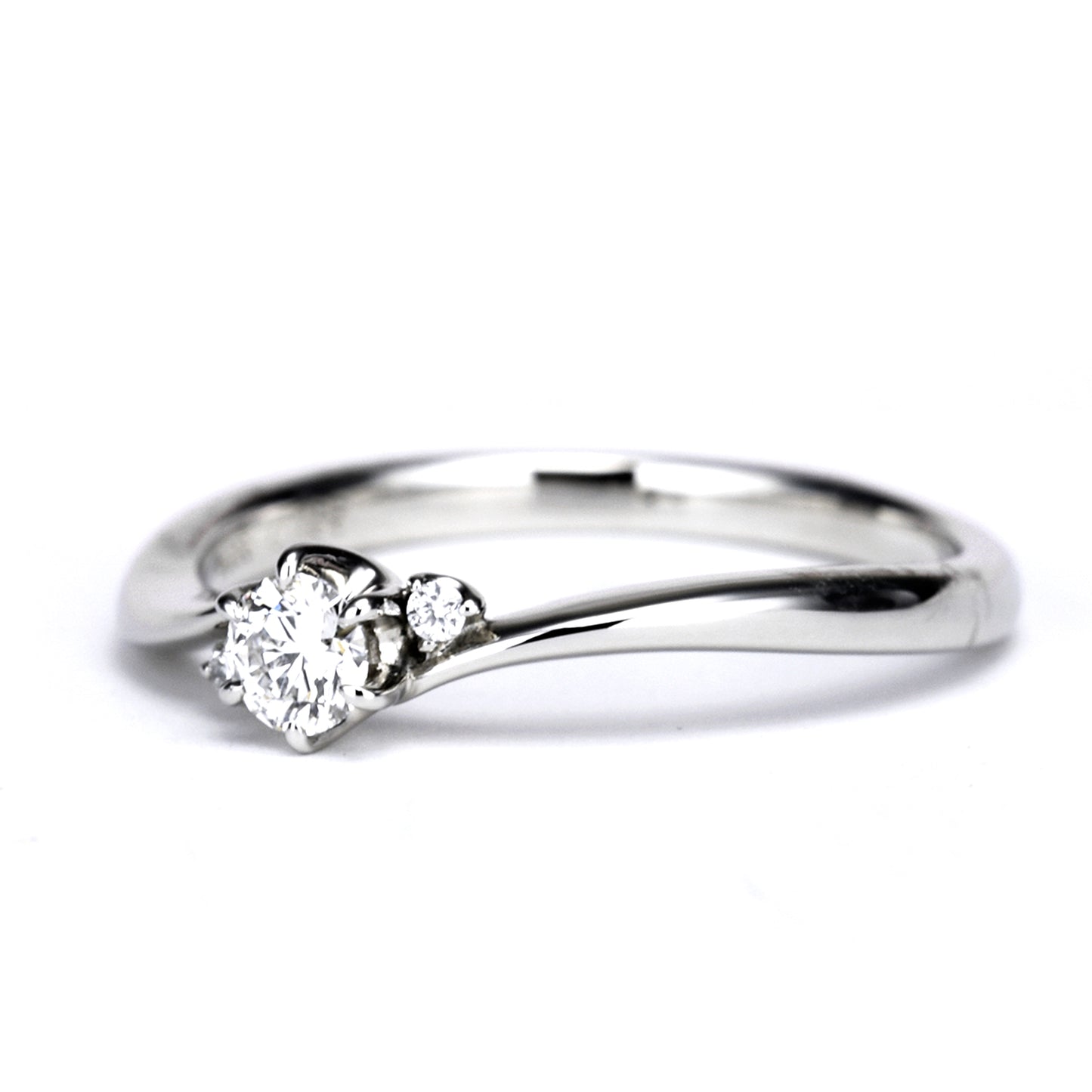 プラチナ製婚約指輪 人気デザインのリーズナブルなエンゲージリング ER282-0.20ct,F