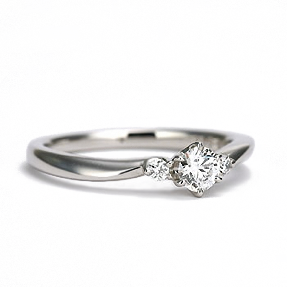 婚約指輪 緩やかなウェーブで上品な高品質ダイヤモンドリング ER642-0.20,F,SI2,VG~Pt900