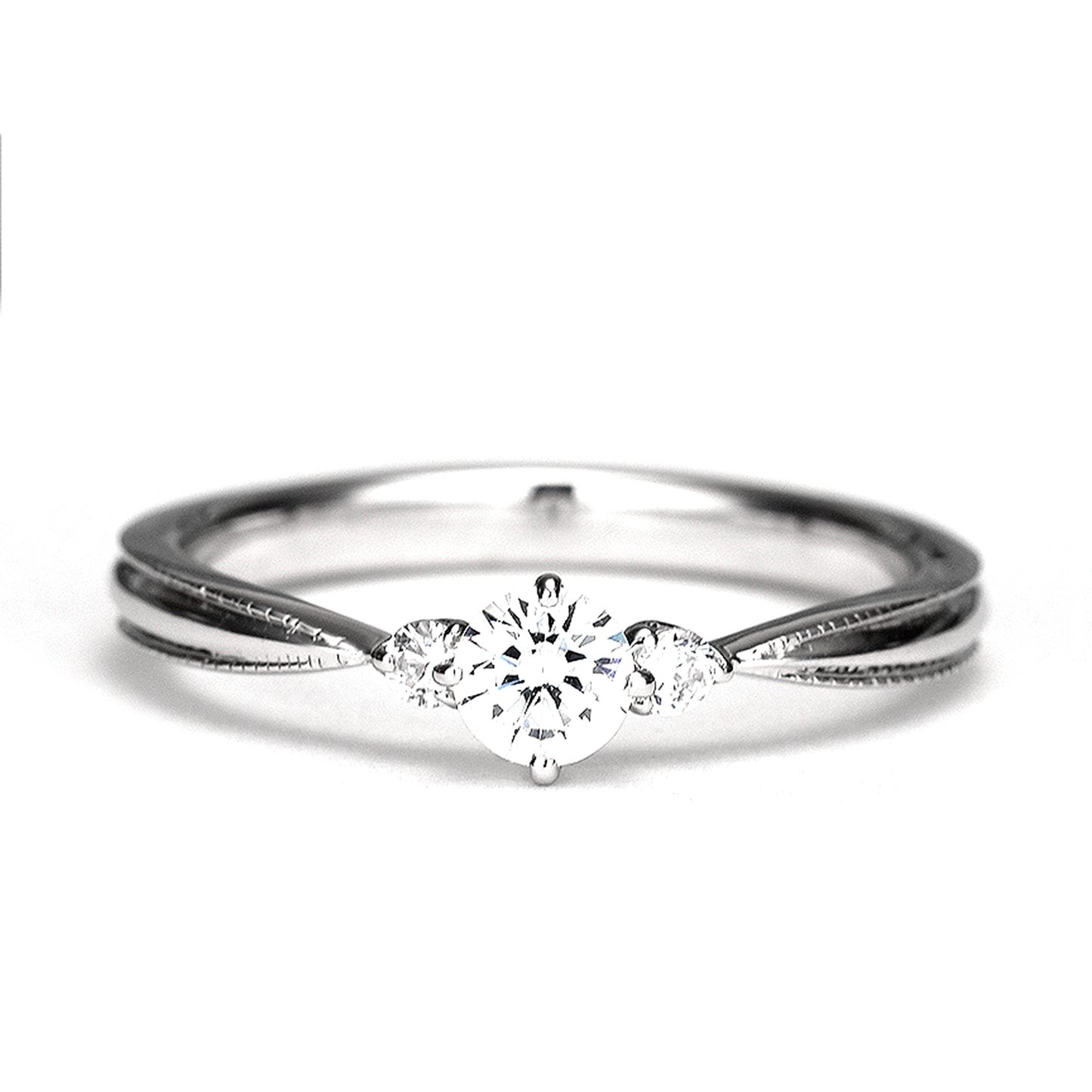 婚約指輪【HarmonyPremium-2〜泉〜】 泉の透明で眩しい水しぶきのように、ふたりが幸せで溢れますように ETrM2-0.20ct,F