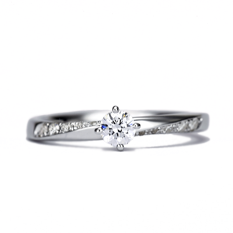 婚約指輪 【HarmonyPremium-4】 高純度ハードプラチナと高品質ダイヤモンドの組み合わせ 0.20ct,F