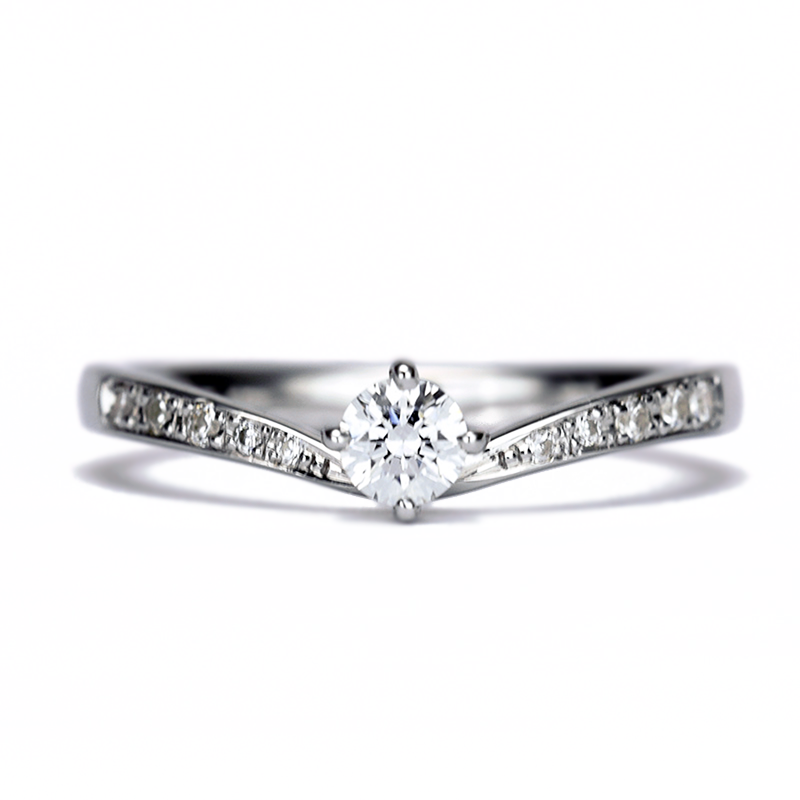 HarmonyPremium-6pリングセット 婚約指輪に大粒の0.30ctダイヤモンド、結婚指輪にピンクダイヤを使用 高純度ハードプラチナ製リングセット BsHaPre6p-0.30ct,D