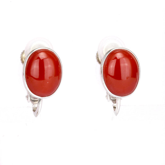 血赤珊瑚イヤリング K14WGネジバネ式