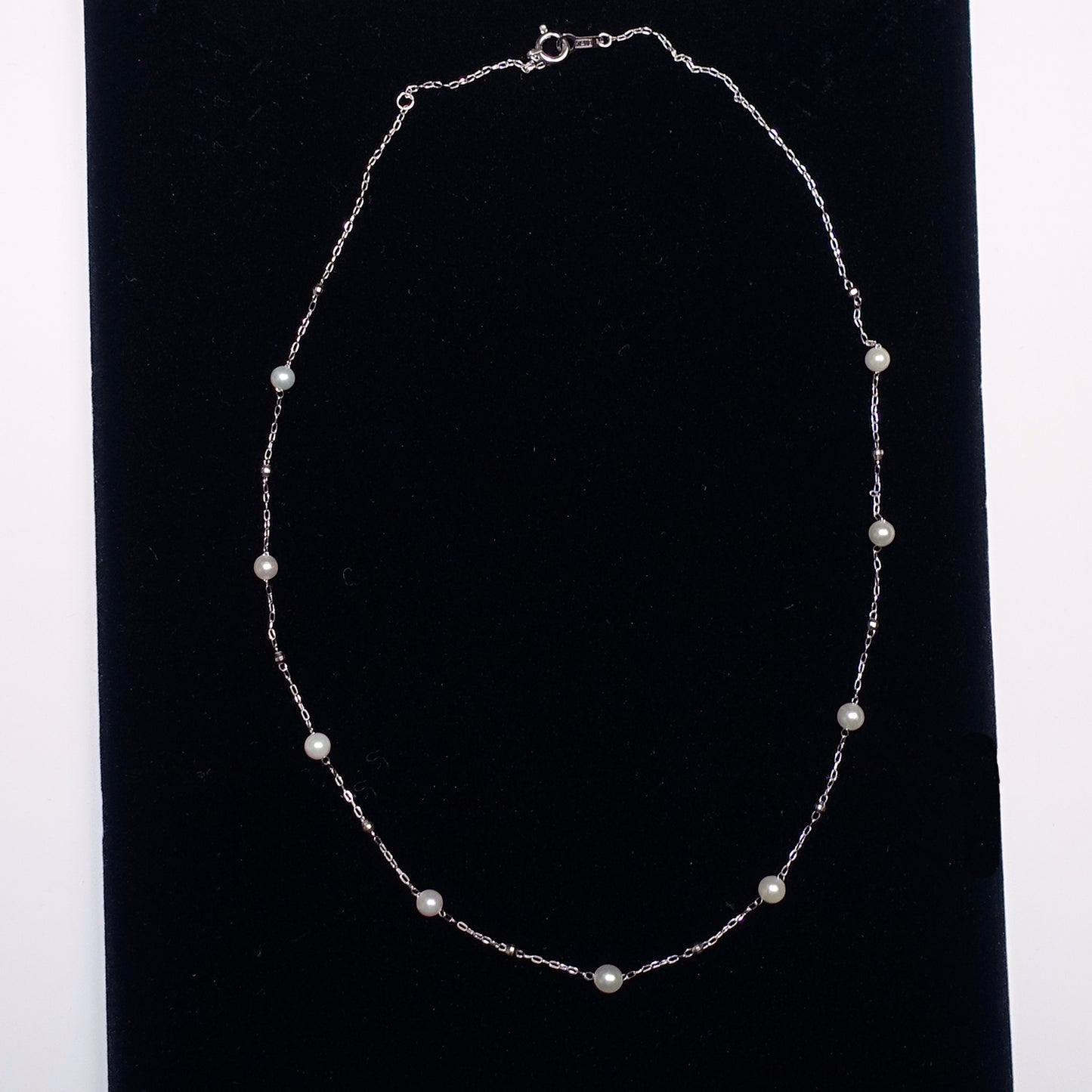 パールステーションネックレス(アコヤ真珠)3.5〜4.0mm-WG