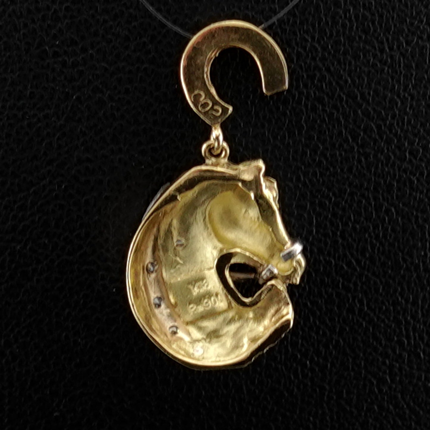 K18/Pt.900ペンダントトップ 人気の馬のモチィーフ、ダイヤモンド入 PH-K18/Pt-UMA-D3