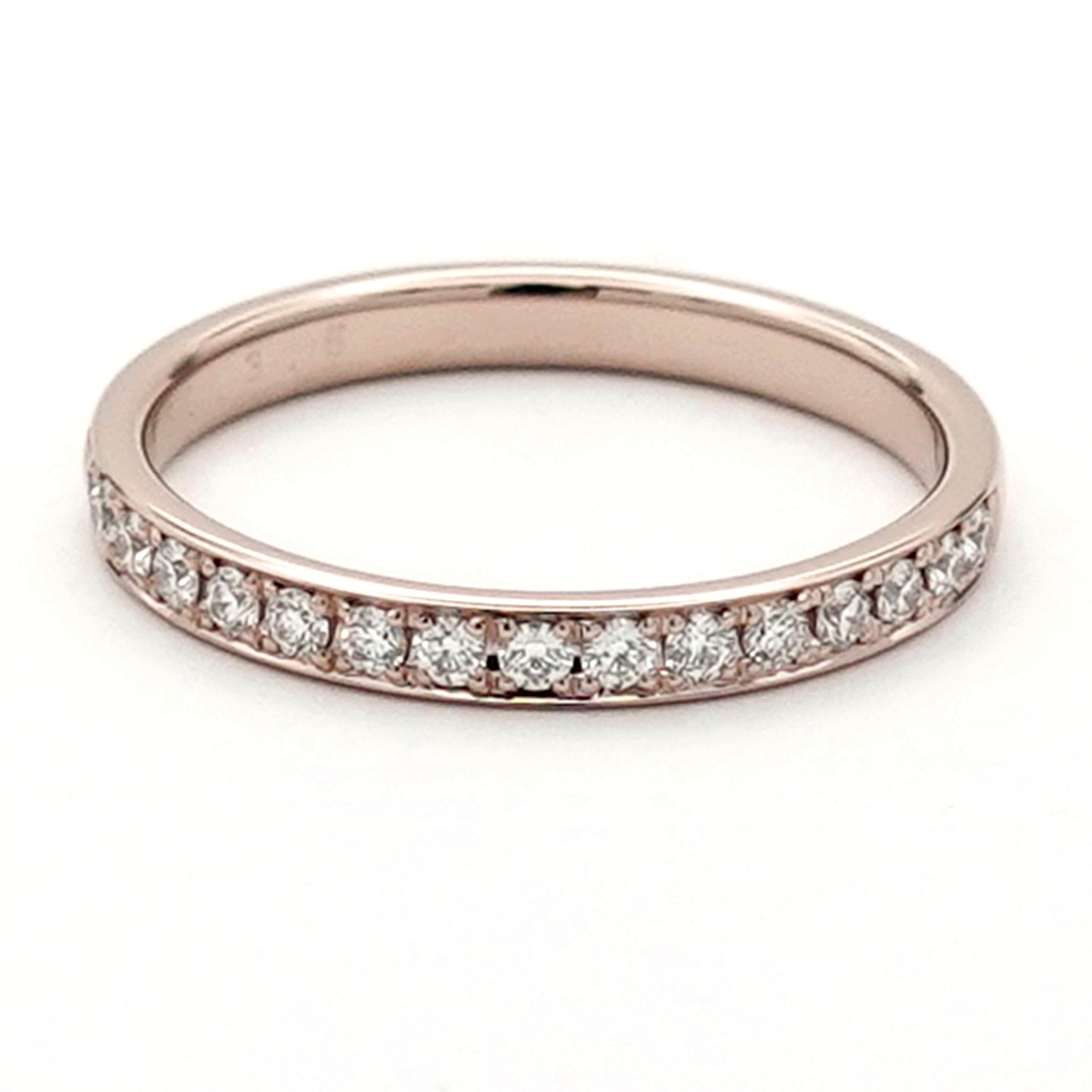 【鍛造】結婚指輪ペア ハーフエタニティリング 高品質H&Cダイヤモンドを使用(K18CLG)変形やキズに非常に強い鍛造製法の指輪 MpKK-HE-H23h-K18CLG-KK80-25-Pt