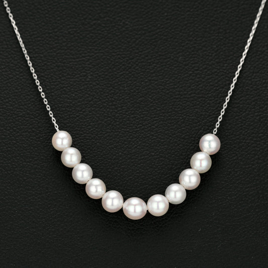 ベビーパールペンダント シンプルで清楚な雰囲気のネックレス NBP11-4.0~4.5mmアコヤ真珠-K18WG