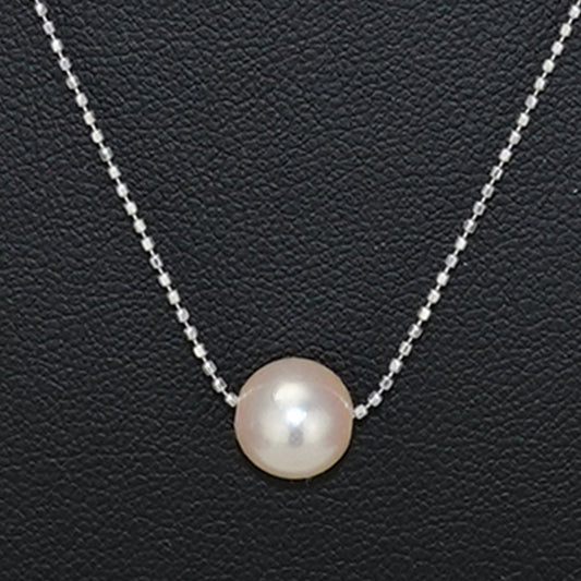 シンプルなパールペンダント【アコヤ真珠】 PNPT-8.1mm-K18WG