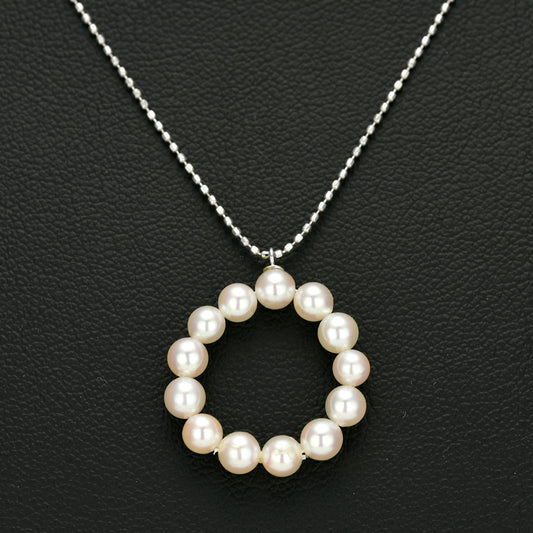 ベビーパールペンダント(K18WGホワイトゴールド)アコヤ真珠3.5-4.0mm