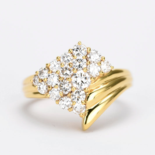 【特別価格】ダイヤモンドリング1.05ct  K18YG(イエローゴールド)製の輝きの良いダイヤモンド贅沢に使用した指輪-DAC7121