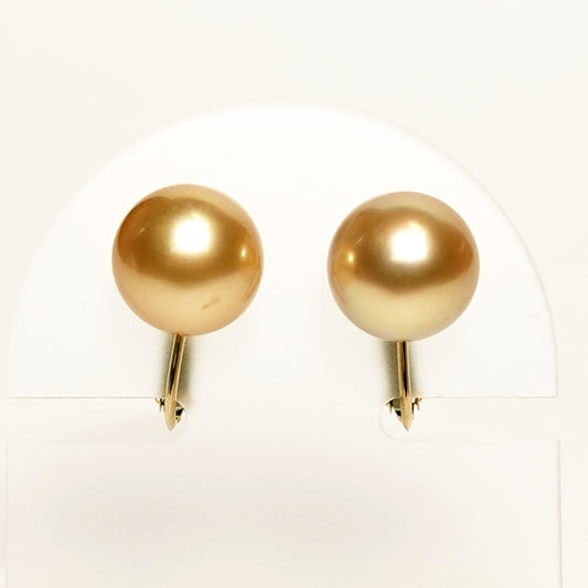 白蝶ゴールデンパールイヤリング10.6mm きれいな金色の白蝶真珠を使用した高品質ヤリング ERP-SC-G-10.6mm-K18YG-TG1007210301