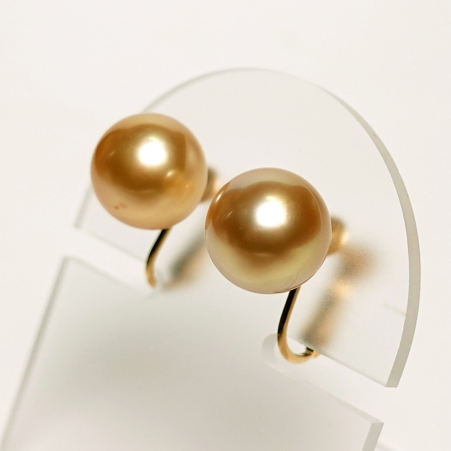 白蝶ゴールデンパールイヤリング10.6mm きれいな濃い金色の白蝶真珠を使用した高品質イヤリング ERP-SC-G-10.6mm-K18YG-TG1007210301