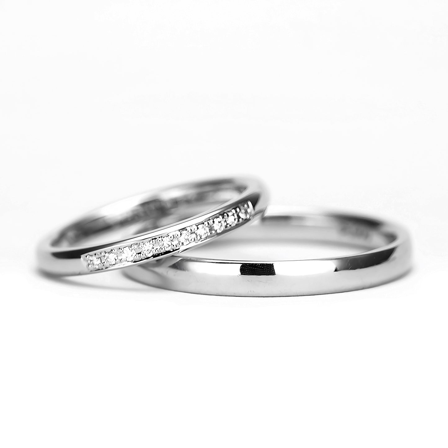 鍛造スーパーハード純プラチナ結婚指輪ペア(鍛造Pt999SH) 高品質H&Cダイヤモンドを使用したストレートデザインのマリッジリング MpKK80-20Dh10-25-Pt999SH