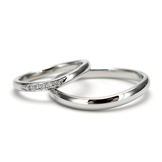 【鍛造】結婚指輪ペア 変形やキズに強い高品質なプラチナ鍛造リング MpKK82-20Dh5Left-KK81-25-Pt