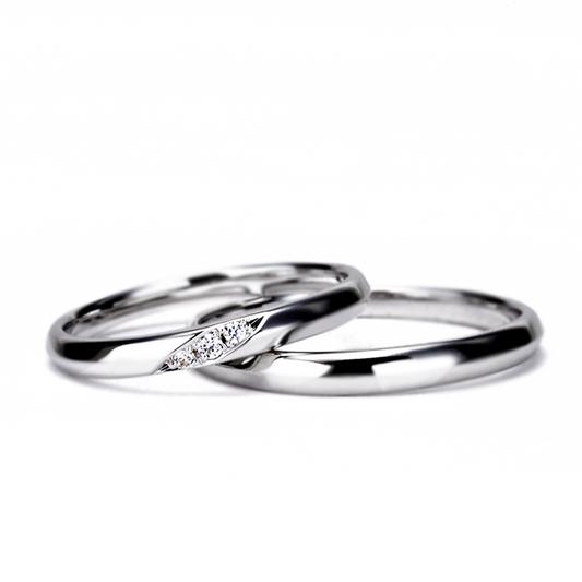 結婚指輪ペア 人気ストレートデザインのプラチナ製エンゲージリング(Pt.900) MpJKR083LM-Pt900