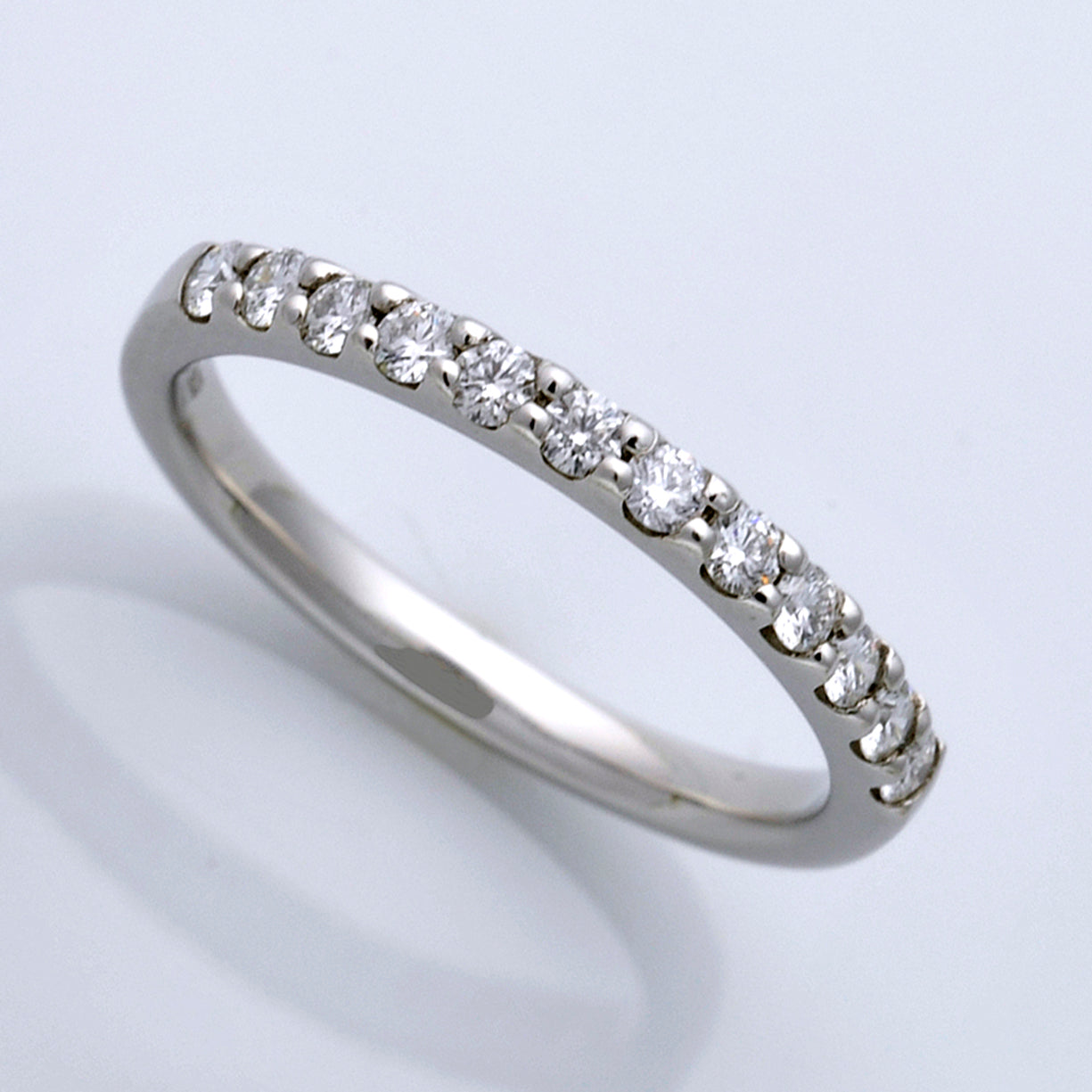 【Towa-永遠】結婚指輪ペア H&Cカットダイヤのハーフエタニティーリングと職人手作りのペアリング MpHE-F12p03-hAA-HK-Pt