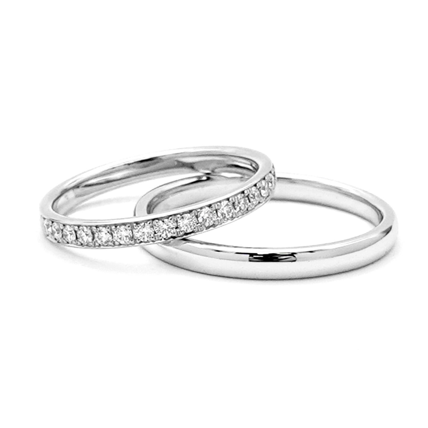 【鍛造/結婚指輪ペア】ハーフエタニティリング 高品質H&Cダイヤモンドを使用(Pt900)変形やキズに非常に強い鍛造製法の指輪 MpKK-HE-H23h-KK80-25-Pt