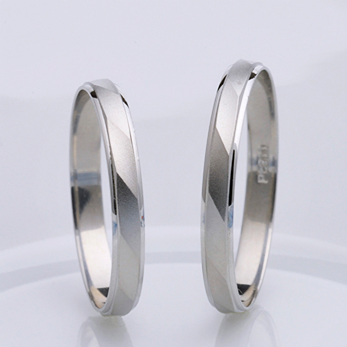 プラチナ製ブライダルリングセット プレス製法のマリッジリング Bs1007P267-0.18ct,G,SI2,G