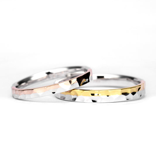 結婚指輪ペア 【2way】プラチナとゴールドのコンビ、プラチナ単色としても使えます。MpTAM-257-258-Pt900/K18