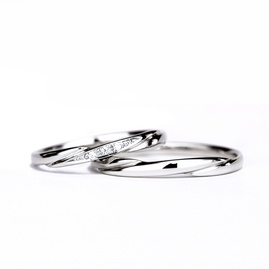 プラチナ製結婚指輪ペア 人気デザインのお手頃なリング MpTRM075-076-Pt900