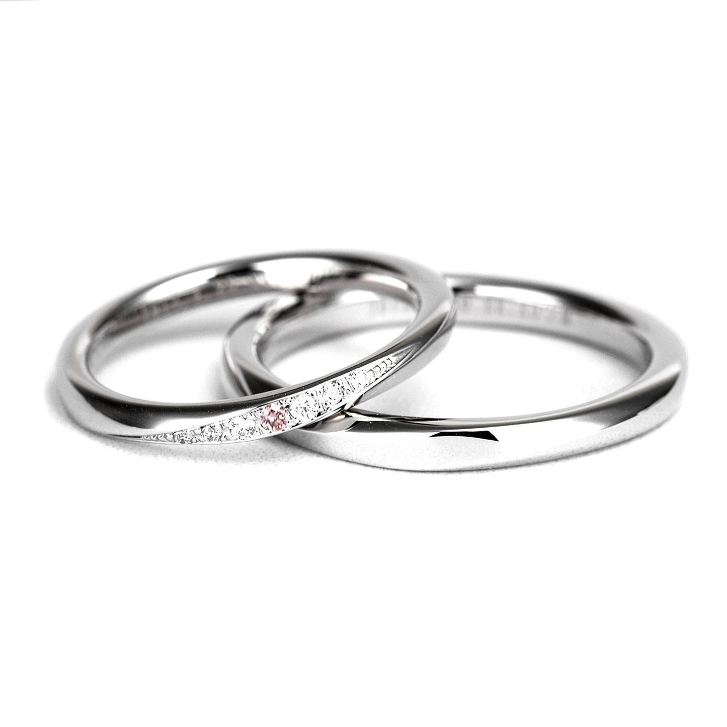 HarmonyPremium-4p(ピンクダイヤモンド) 高純度ハードプラチナ製リングセット BsHaPre4p-0.20ct,D