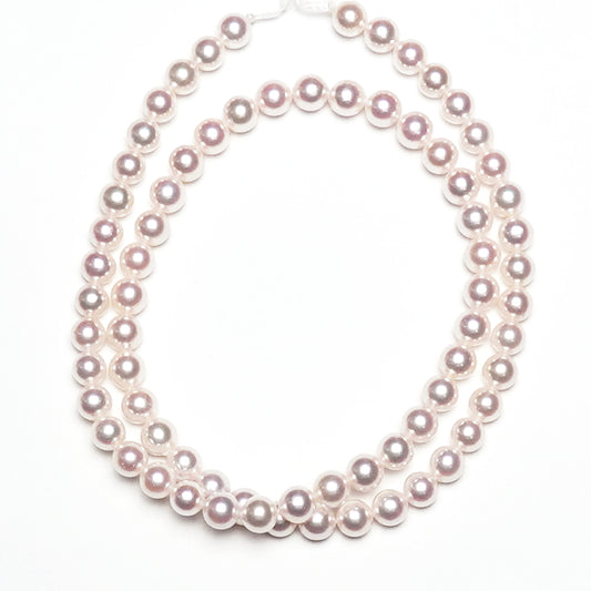 パールネックレス ピンク系の非常に照りの良いアコヤ真珠5.5~6.0mm 小粒でフォーマルはもちろん普段使いもしやすいネックレス  PeAN5.5-6.0-OK22122603A