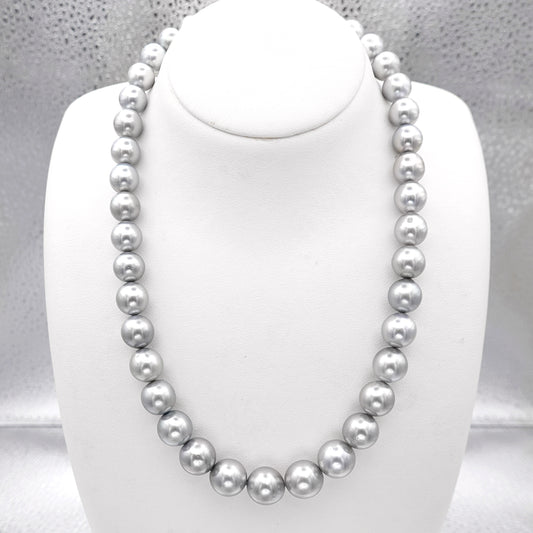 黒蝶真珠ネックレス オーロラオーシャンブルー(OceanBlue) ブルーグレー系で色照りが非常に良い高品質な真珠【真珠科学研究所鑑定鑑別書付】 N-KC-OCB-9.0~12.0mm-SKXXX299