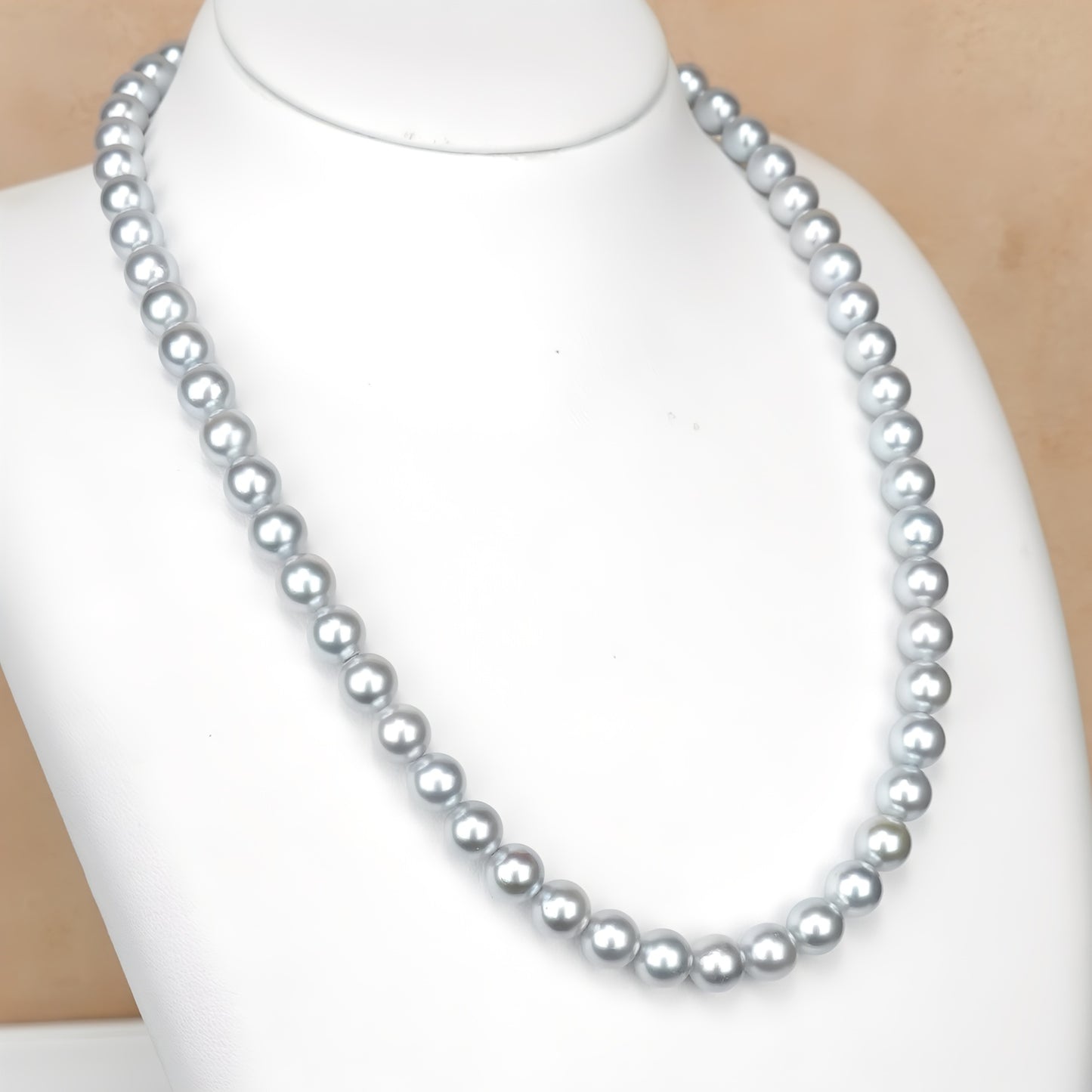 【特別価格】パールネックレスコバルト(ブルーグレー)7.0〜7.5mm PN70-OK07102602
