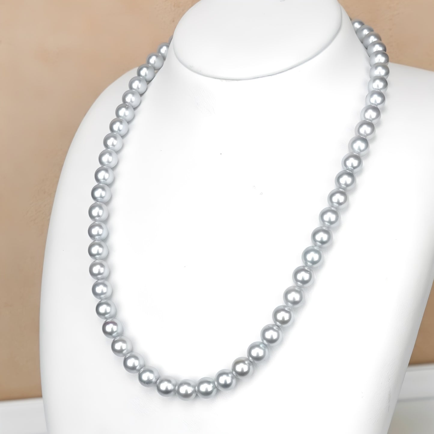 【特別価格】パールネックレスコバルト(ブルーグレー)7.0〜7.5mm PN70-OK07102602