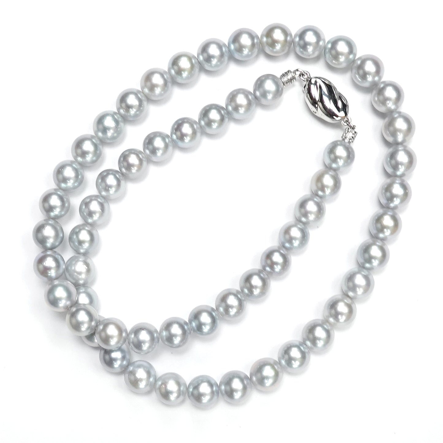 【特別価格】パールネックレスコバルト(ブルーグレー)7.0〜7.5mm PN70-OK07102602