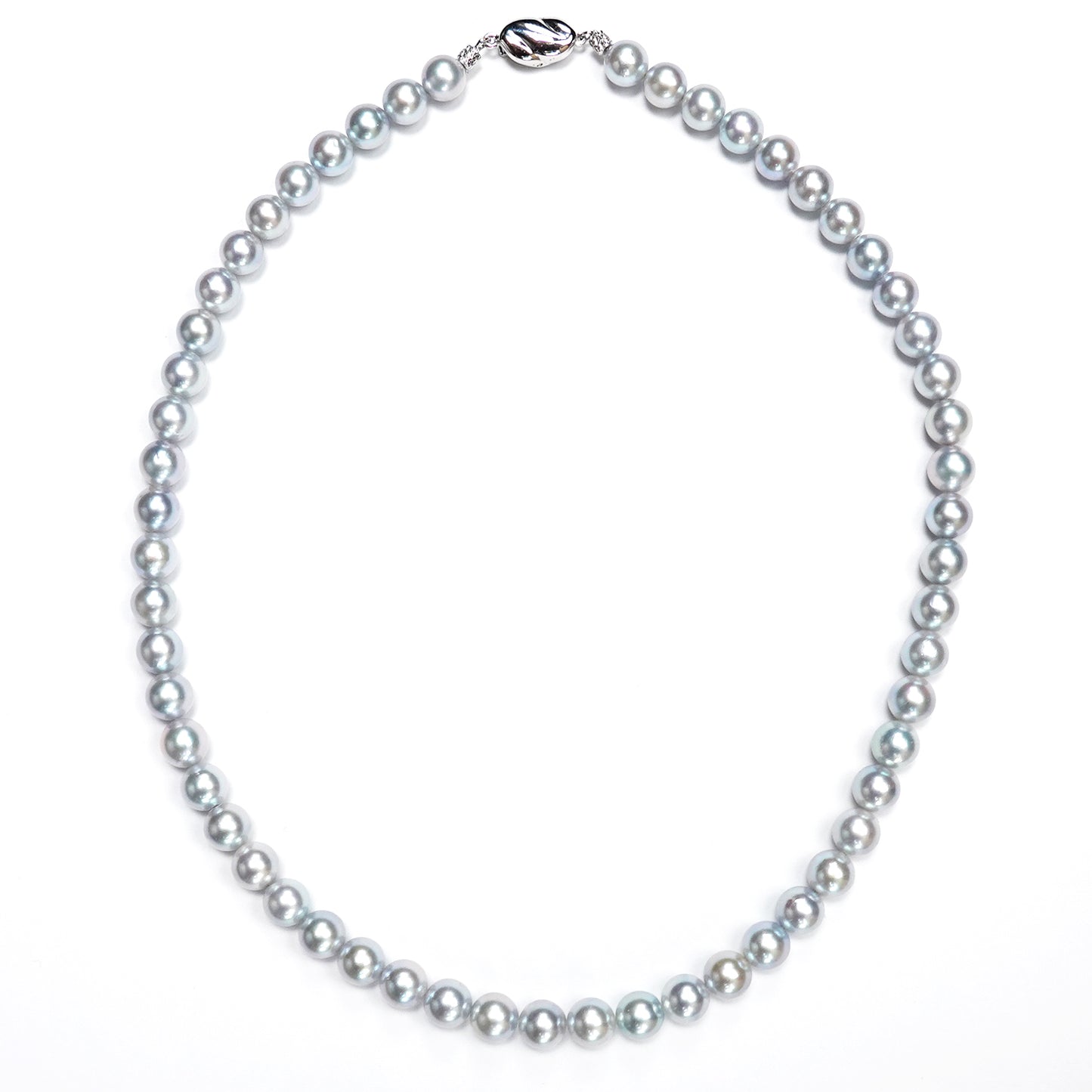 【特別価格】パールネックレスコバルト(ブルーグレー)7.0〜7.5mm PN70-OK07102602