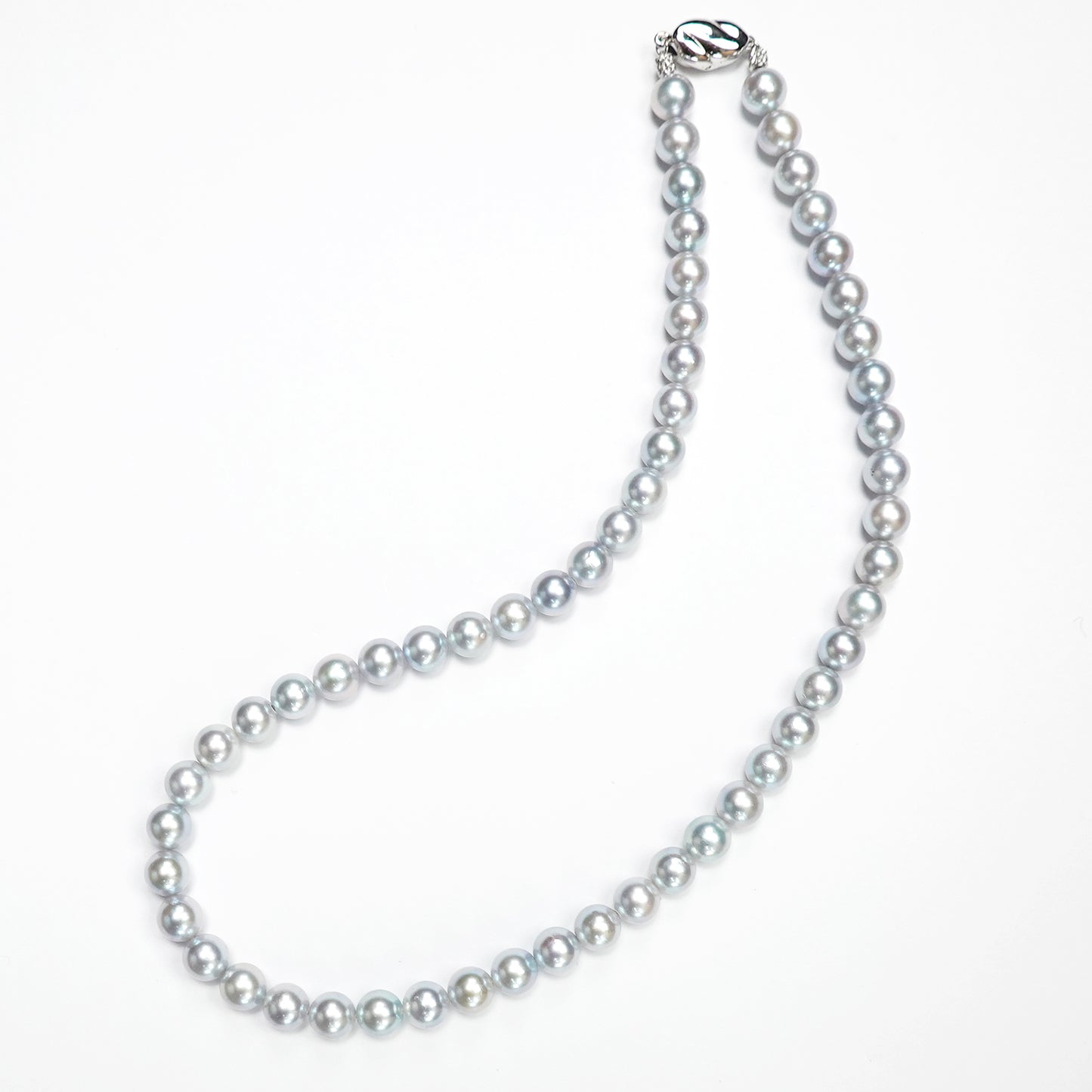 【特別価格】パールネックレスコバルト(ブルーグレー)7.0〜7.5mm PN70-OK07102602